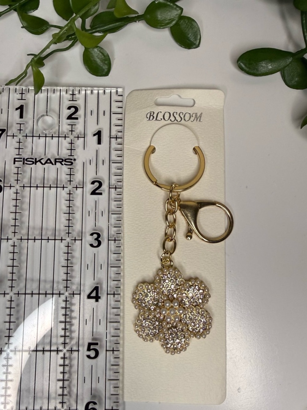 Blossom Gold Floral Keychain/ Bag Charm - Picture 4 of 4